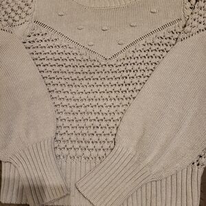 Lucky Brand Textured Cream Sweater